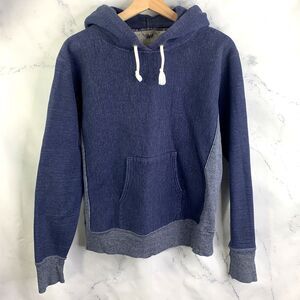 bishop x Filmelanger Japan Pullover Sweater hoodie Mens S Demin Blue Streetwear